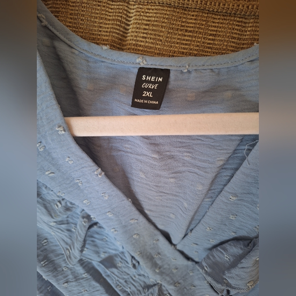 Blue Ruffle Summer Dress 2XL - Picture 2 of 4